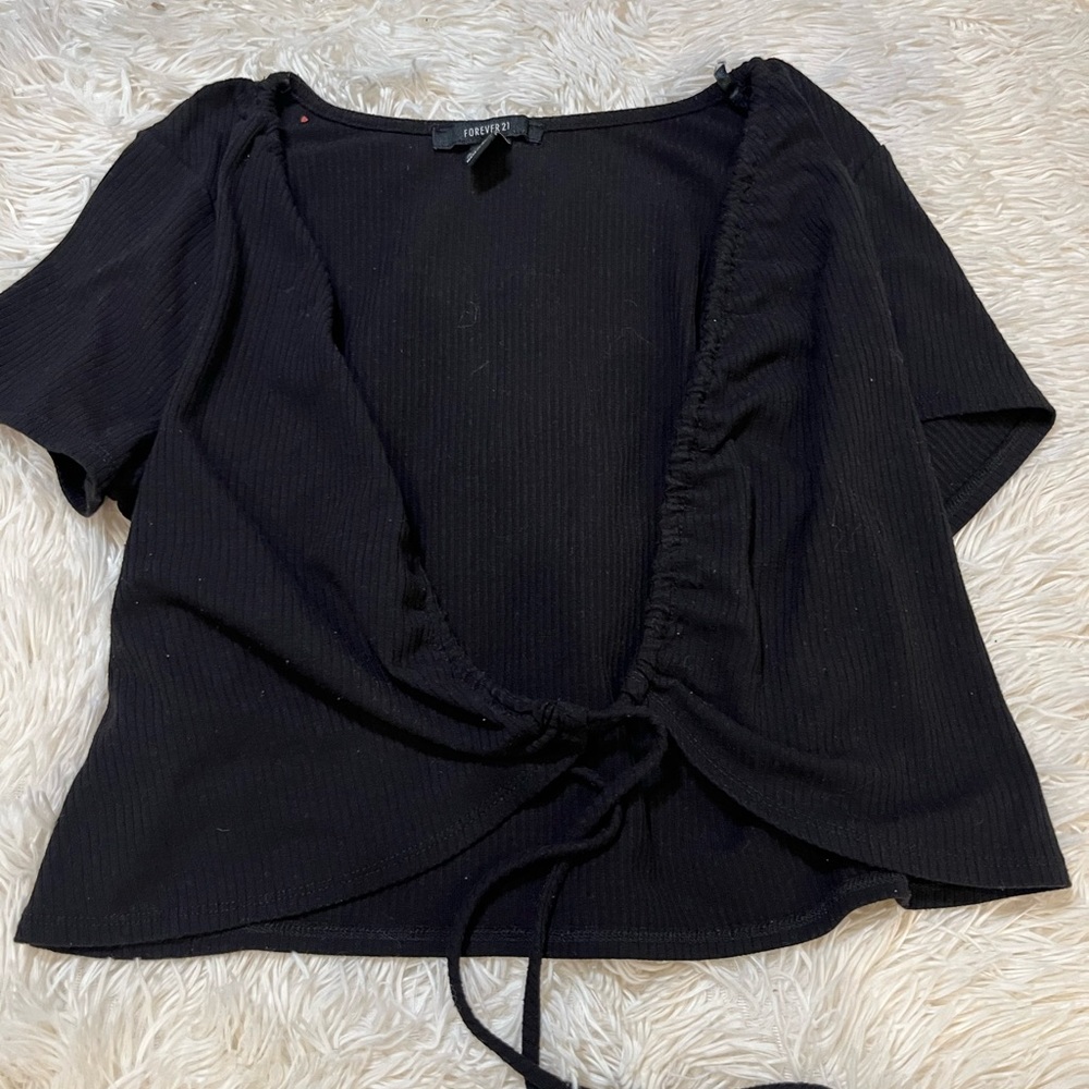 Tie in the front Black top